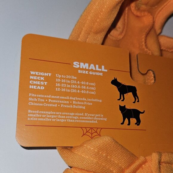 NEW Reflective Jack-O Lantern Cat Dog Pet Halloween Costume Small (Up to 20 lbs) - Picture 9 of 9